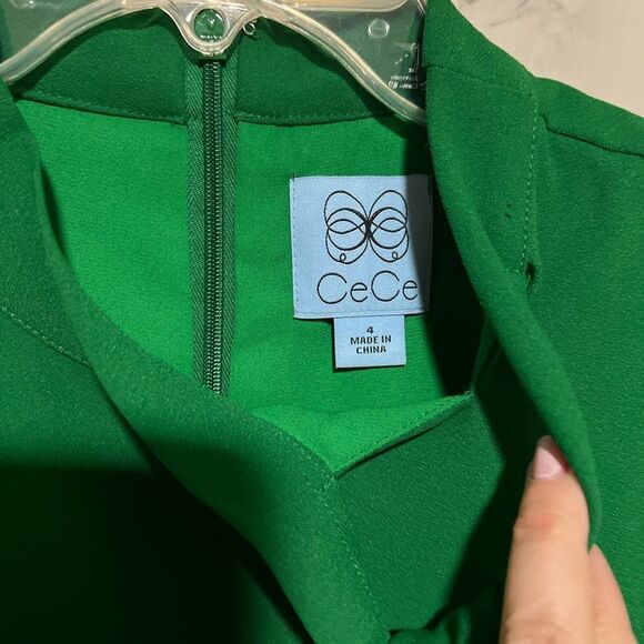 CeCe A-Line Bow Dress Green Size 4 - Picture 3 of 8